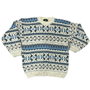 Vintage Eclypse Grandpa Crew Neck Wool Blend Sweater size Medium made in England